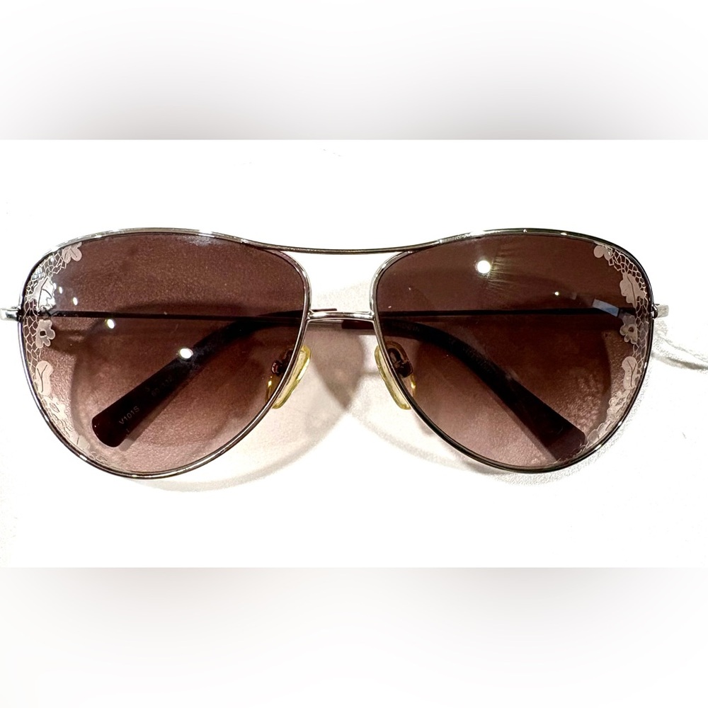 Valentino Floral Accent Sunglasses with Brown Lenses